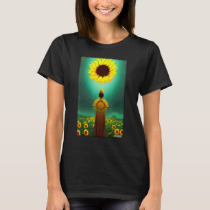 Sunflower Basket Flower Spring Meadow Green Natura T-Shirt