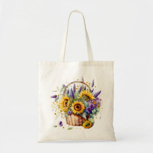 Sunflower Basket Tote Bag