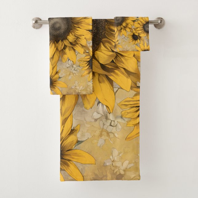 Sunflower Bath Towel Set (Insitu)