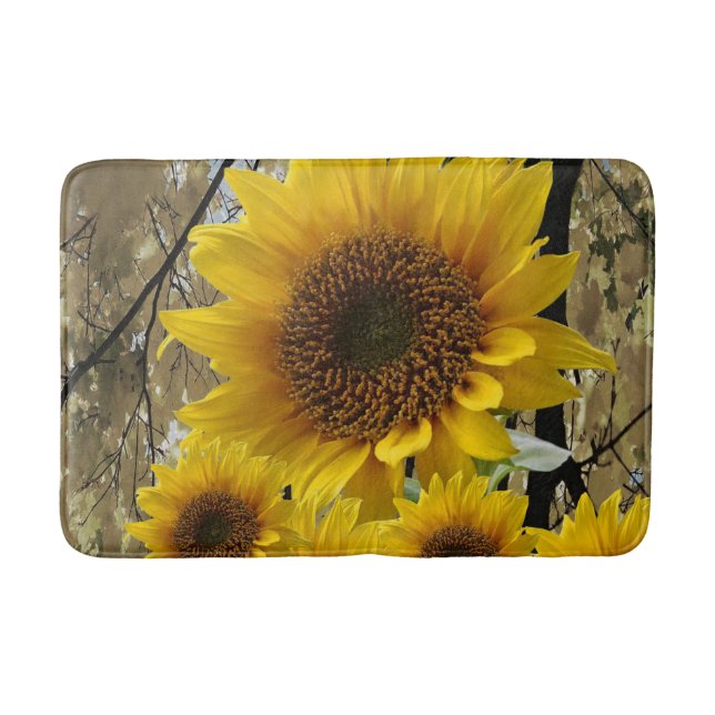 Sunflower Bathroom Bathmat (Front)