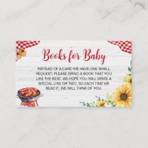 Sunflower BBQ Baby Shower Books for Baby