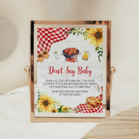 Sunflower BBQ Baby Shower Don't Say Baby