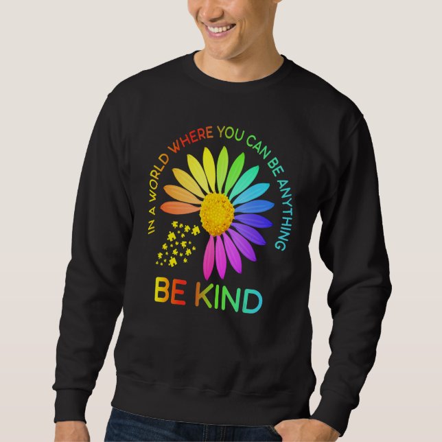 Sunflower Be Kind Puzzle Support Autism Awareness  Sweatshirt (Front)