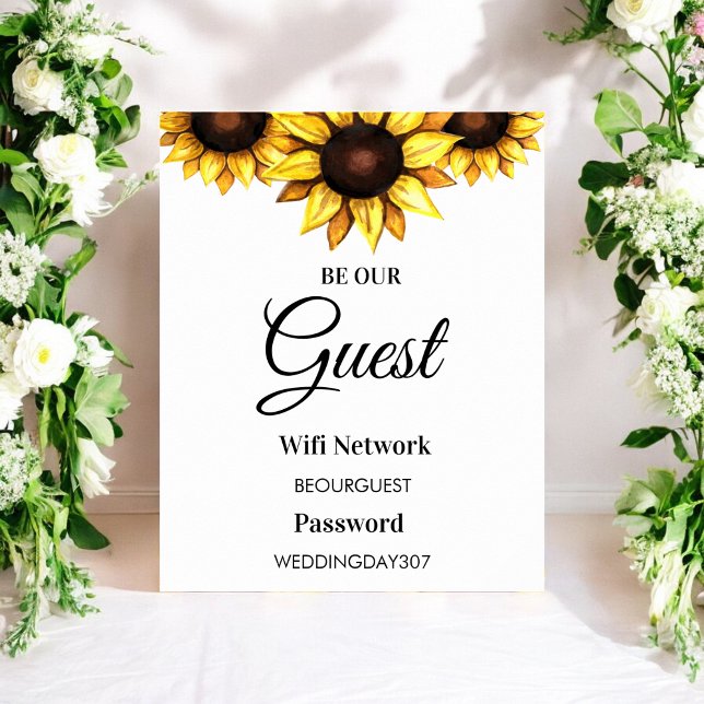 Sunflower Be Our Guest WiFi Wedding Sign (Creator Uploaded)