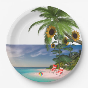 Sunflower Beach Paper Plates