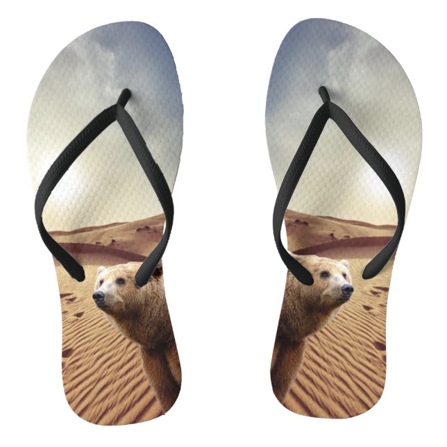 Sunflower Bear Floral Flip Flops (Footbed)