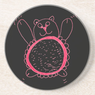 Sunflower Bear Sandstone Coaster