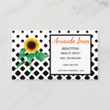 Sunflower Beautician Appointment Business Cards