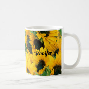 Sunflower Beautiful Custom Field of Flowers Coffee Mug