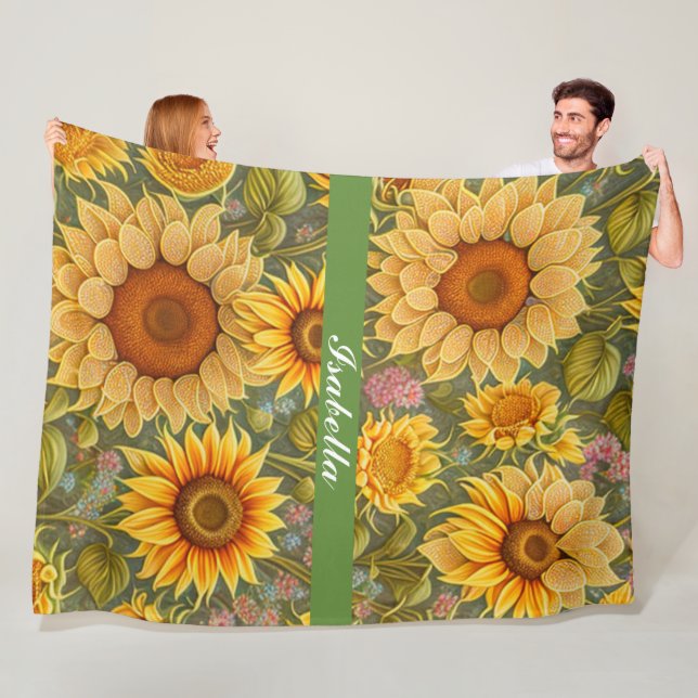 Sunflower Beautiful Modern Collection Fleece Blanket (In Situ)
