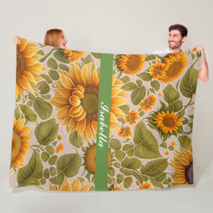 Sunflower Beautiful Trendy Collection Fleece Blanket