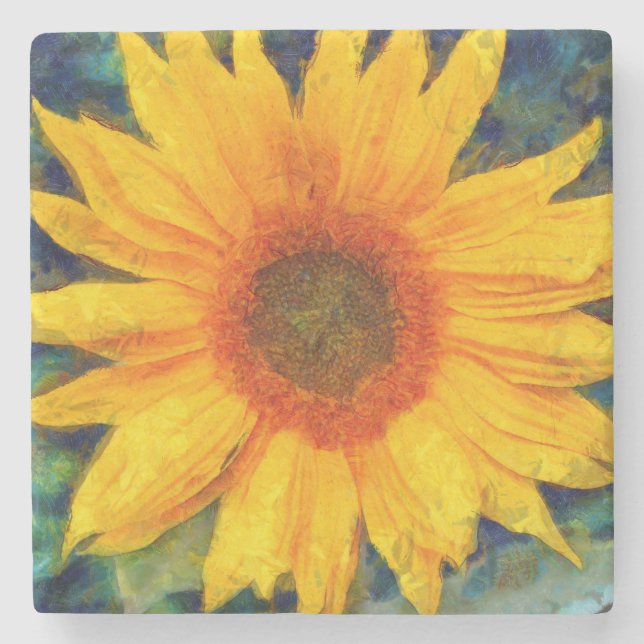 Sunflower Beauty Stone Coaster (Front)