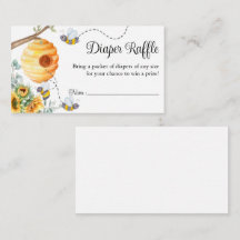 Sunflower Bee Diaper Raffle Ticket Baby Shower