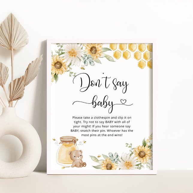 Sunflower Bee don't say baby gaby shower game Poster (Creator Uploaded)