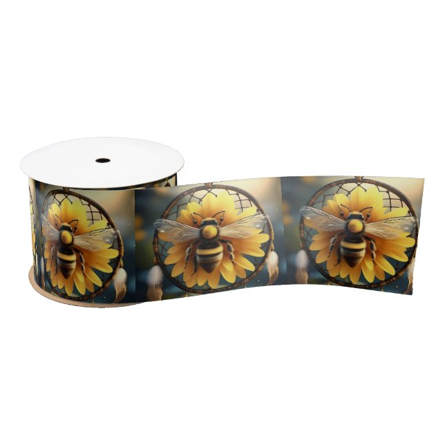 Sunflower Bee Dreamcatcher, Satin Ribbon (Spool)