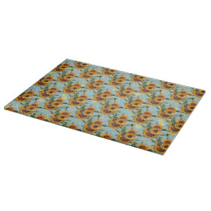 Sunflower Bee Hive Honeycomb Golden Cutting Board