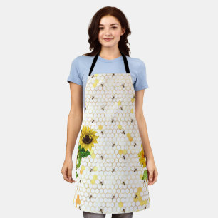 Sunflower Bee Hive Honeycomb Golden Honey Apron