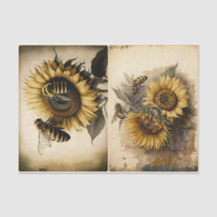 Sunflower Bees  Tissue Paper
