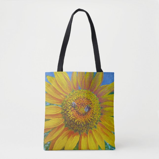  Sunflower Bees Tote Bag (Front)