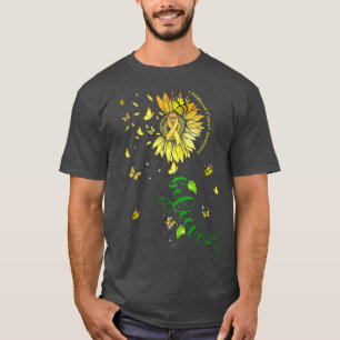 Sunflower Believe Gold Ribbon Childhood Cancer Awa T-Shirt
