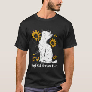 Sunflower Best Cat Brother Ever Cat Lover T-Shirt