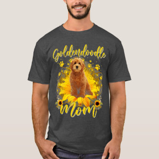 Sunflower Best Dog Mum Ever Funny Goldendoodle Dog T-Shirt