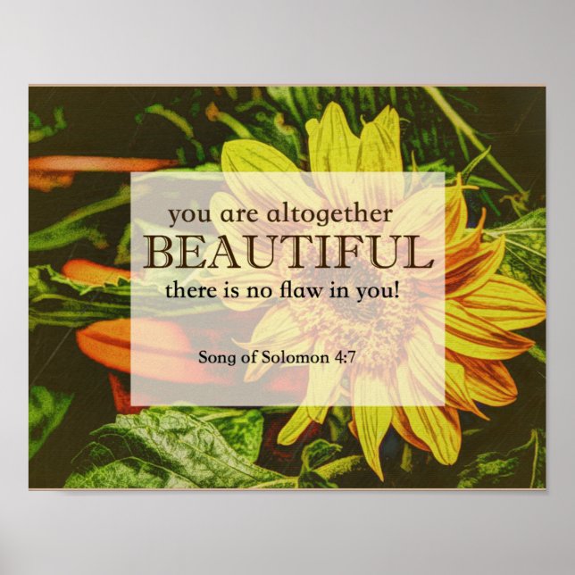 Sunflower & Bible Verse Poster (Front)