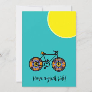 Sunflower bicycle greeting card