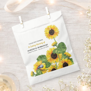 Sunflower Bird Seed Packet Funeral Memorial Favour Bag
