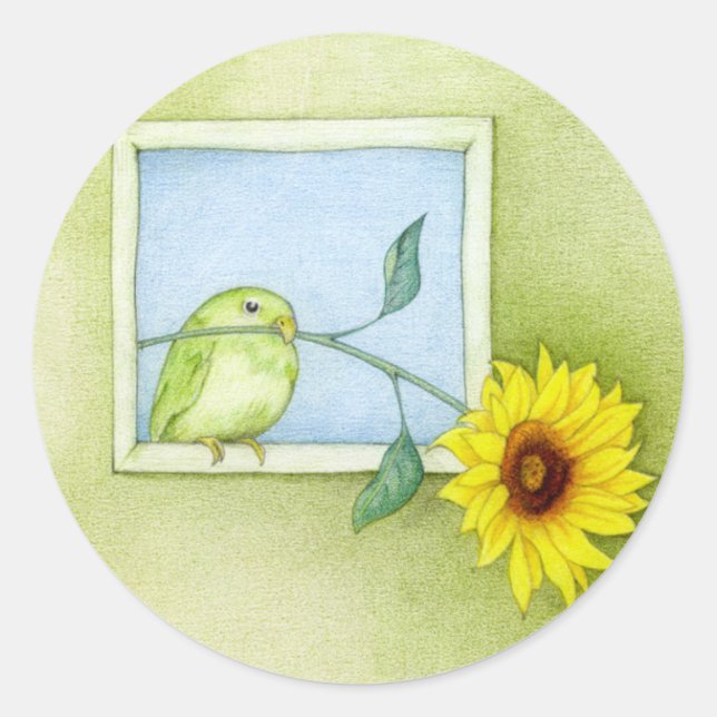Sunflower Bird Sticker (Front)