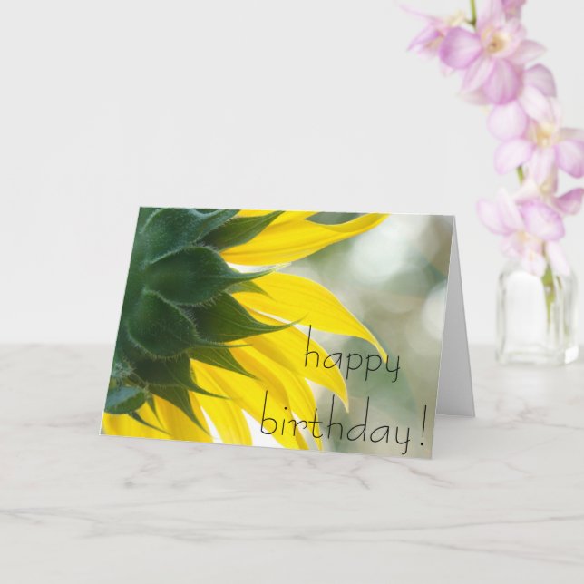 Sunflower Birthday Blessings Card (Orchid)