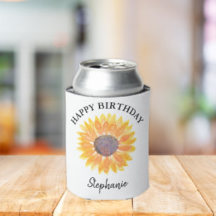 Sunflower Birthday Can Cooler