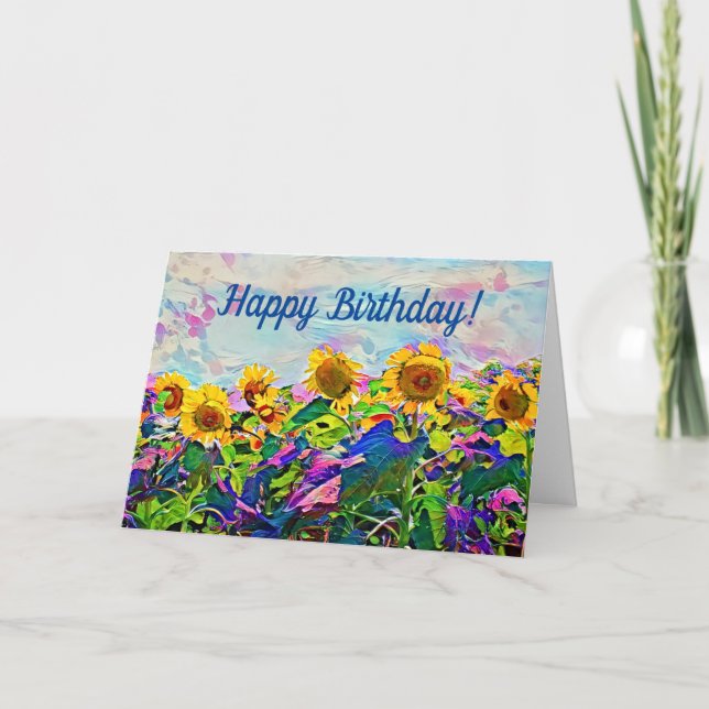 Sunflower Birthday Card (Front)