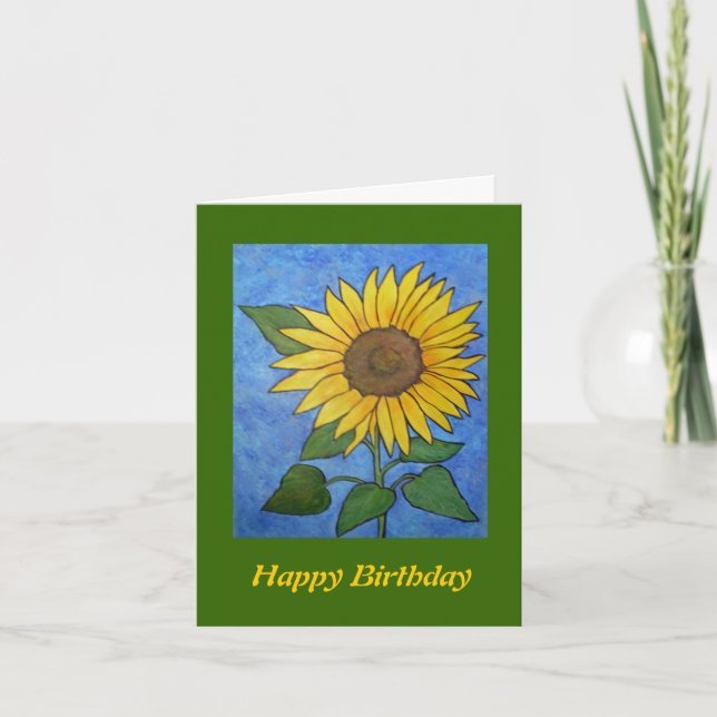 Sunflower  Birthday Card (Front)
