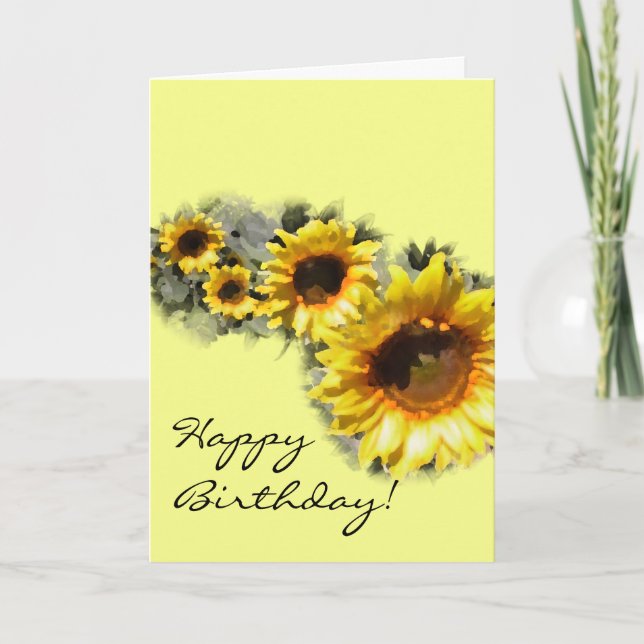 Sunflower Birthday Card (Front)