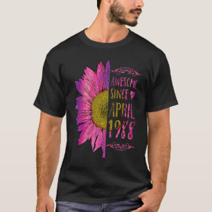 Sunflower Birthday for Women Awesome Since April T-Shirt