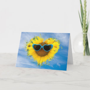 Sunflower Birthday Heart Card