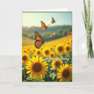 Sunflower Birthday Insect Card