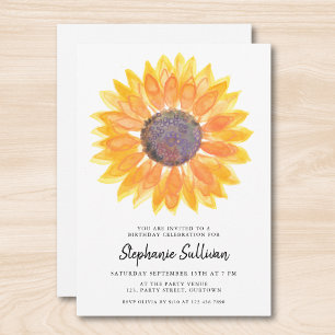 Sunflower Birthday  Invitation