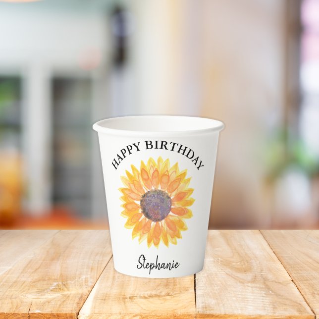 Sunflower Birthday Paper Cups (Creator Uploaded)