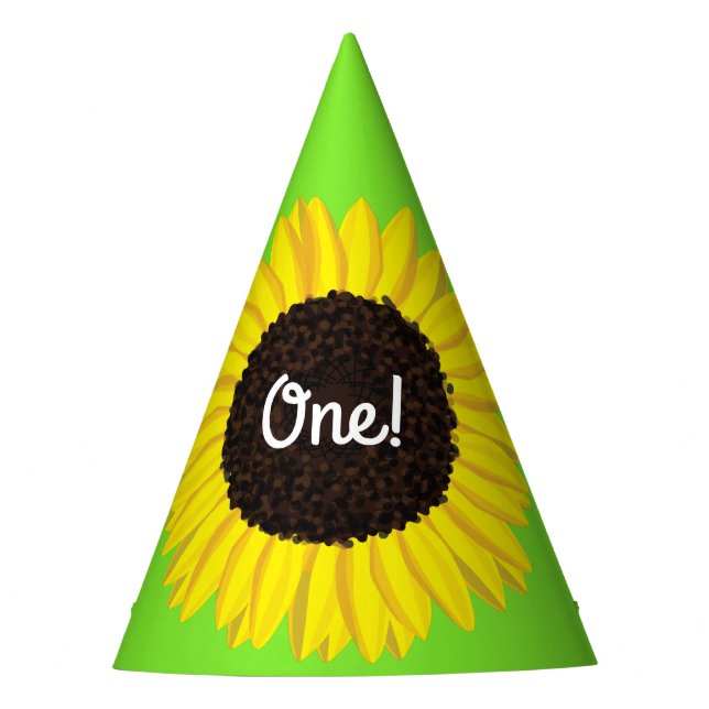 Sunflower Birthday Party Hat (Front)