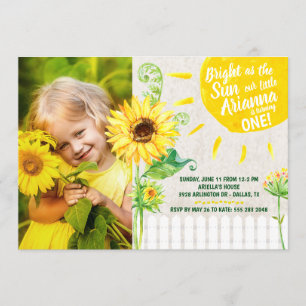 Sunflower Birthday Party Invitation