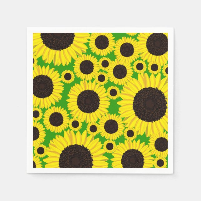 Sunflower Birthday Party Napkin (Front)
