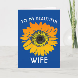 SUNFLOWER BIRTHDAY WIFE GREETING CARD