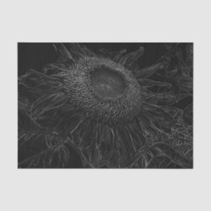 Sunflower Black And White Floral Art Decoupage Tissue Paper