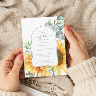 Sunflower Black Bridal Shower Invitation