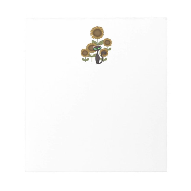 Sunflower Black Cat Notepad (Front)
