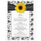 Sunflower Black White Damask Wedding Menu Card