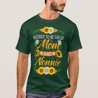 Sunflower Blessed To Be Called Mum And Nonnie Moth T-Shirt