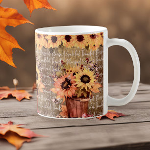 Sunflower Blessings Gratitude Thanksgiving Coffee Mug